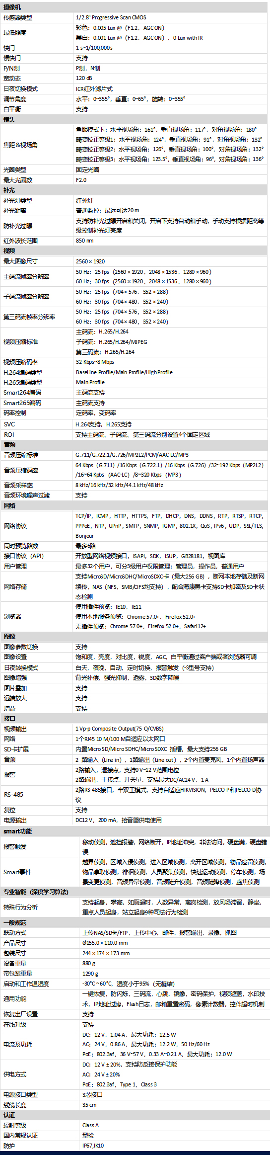 DS-2CD6755FWDV2-IS規格參數