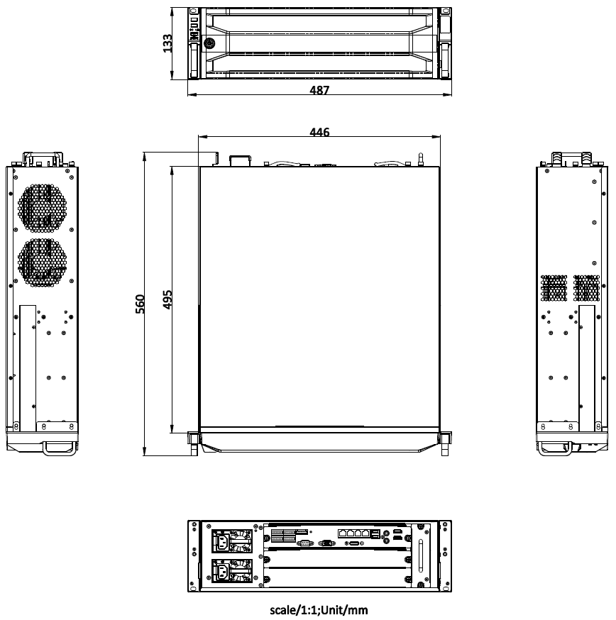 iDS-96000NX-I16/HW-F-G系列產品尺寸